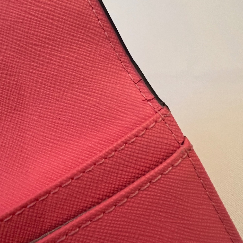 Michael Kors Jet Set Travel Large Trifold Wallet Grapefruit Pink - Picture 11 of 16